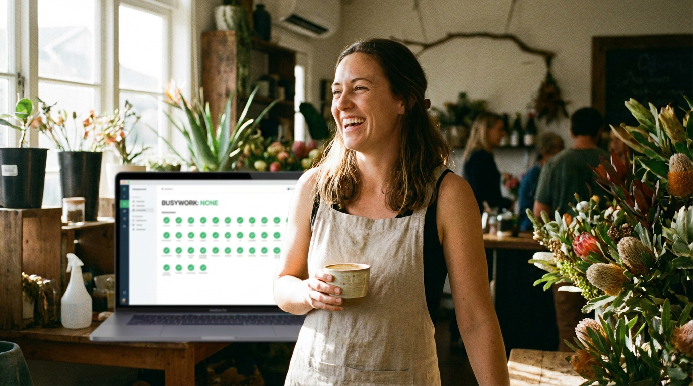 Happy business owner